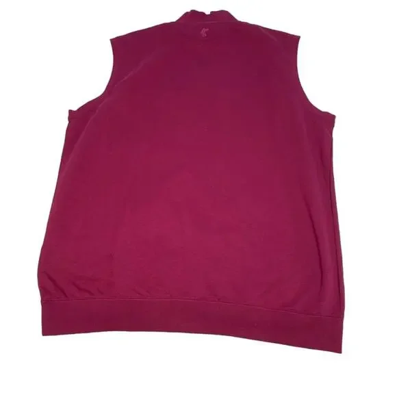Ashworth NWT Golf Men’s 1/4 zip cotton vest, oversized Medium in the color Berry - Picture 4 of 12